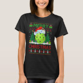 Pickleball Xmas Tree Ugly Santa Pickleball Chris T-Shirt (Vorderseite)