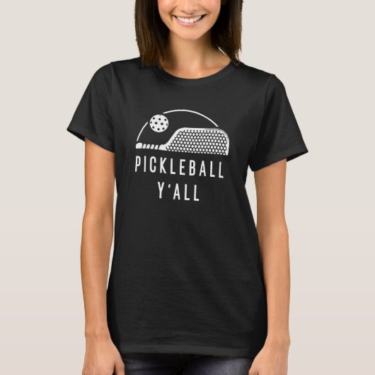 PICKLEBALL Y'ALL Funny Paddle Ball Pickle Meme T-Shirt (Vorderseite)