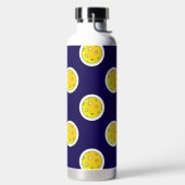 Pickleball Yellow Pickleballs Polka Dots on Navy Trinkflasche (links)