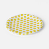 Pickleball Yellow Polka Dot Balls White Sports Pappteller (Schrägansicht)