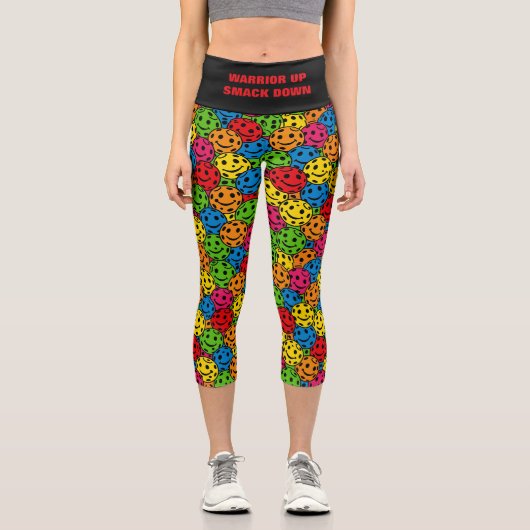 Pickleball Yoga Krieger Klettern Capri Leggings (Vorderseite)