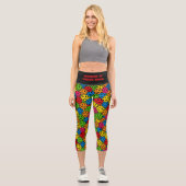 Pickleball Yoga Krieger Klettern Capri Leggings (Vorderseite)