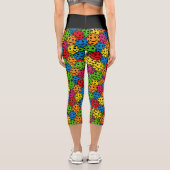 Pickleball Yoga Zen auf der Matte Capri Leggings (Rückseite)