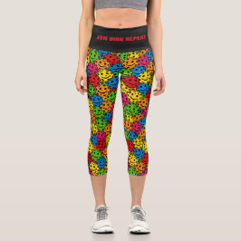 Pickleball Yoga Zen DINK REPEAT Capri Leggings