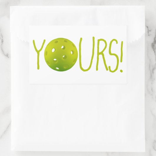 Pickleball YOURS! lustig! Rechteckiger Aufkleber (Tasche)