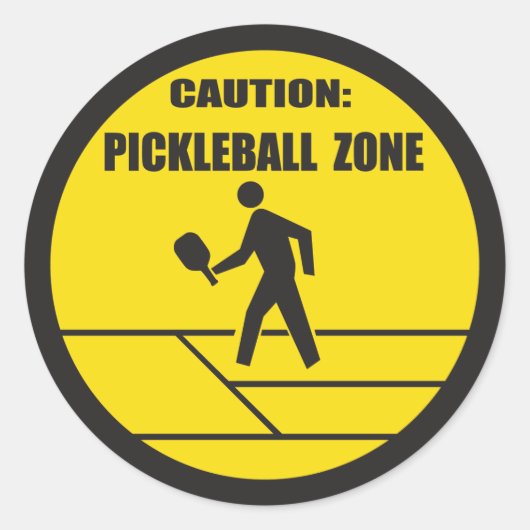 Pickleball Zone Runder Aufkleber (Vorderseite)