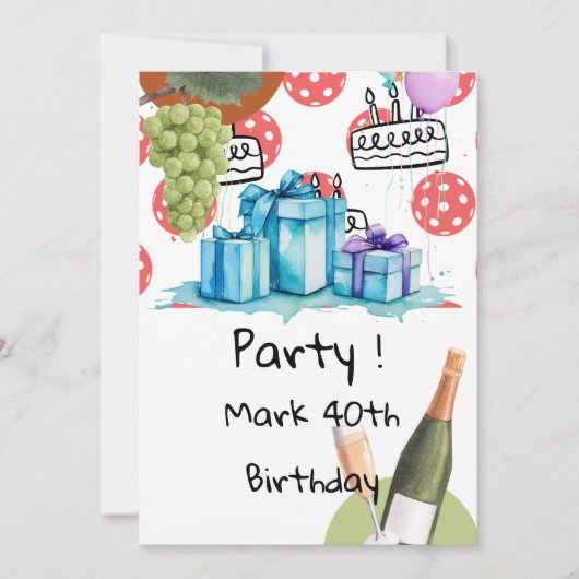 Pickleball zum Thema Geburtstagsparty Einladung (Vorderseite)