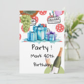 Pickleball zum Thema Geburtstagsparty Einladung (Stehend Vorderseite)