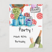 Pickleball zum Thema Geburtstagsparty Postkarte (Vorderseite)