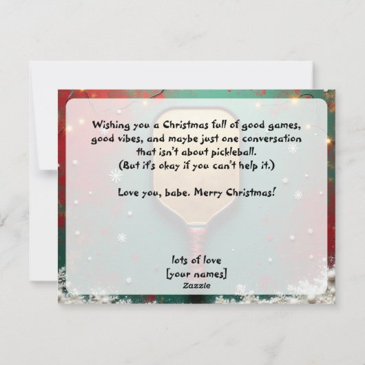 Pickleball🎅Dinkmas Devotion Feiertagskarte (Rückseite)