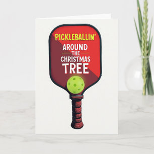 Pickleballin Around The Christmas Tree Karte