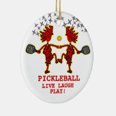 Pickleballl Live Laugh Keramik Locarno Ornament (Rechts)
