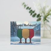 Pickleball🎅Moonlight Dinkmas Feiertagskarte (Stehend Vorderseite)