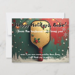 Pickleball🎅Paddles Vor Geschenken Feiertagskarte