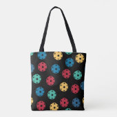 🤩 Pickleballs auf schwarzem Hintergrund Tasche (Rückseite)