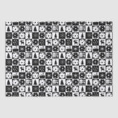 Pickleballs Frohe Weihnachten 🎄 Schwarz-Weiß Seidenpapier (Vorderseite)