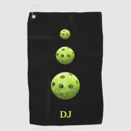 Pickleballs Green Initials Sweat Towels Golfhandtuch
