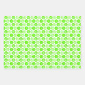 Pickleballs - grün, orange und blau auf weiß geschenkpapier set (Vorderseite)