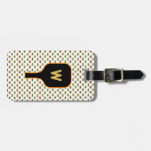 Pickleballs & Paddelmonogramm (weißes Gepäckstück) Gepäckanhänger (Vorderseite horizontal)