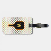 Pickleballs & Paddelmonogramm (weißes Gepäckstück) Gepäckanhänger (Rückseite horizontal)