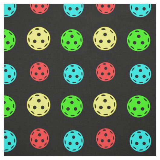 Pickleballs Pattern Schwarzer Hintergrund Stoff (Muster)