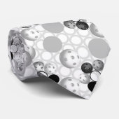 Pickleballs Schwarz und Weiß Krawatte (Gerollt)