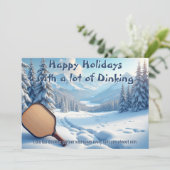 Pickleball🎅Snowball Saves & Paddle Praise Feiertagskarte (Stehend Vorderseite)