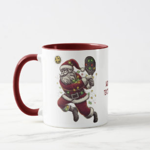 Pickleballspieler Santa Pickleball Weihnachtslicht Tasse
