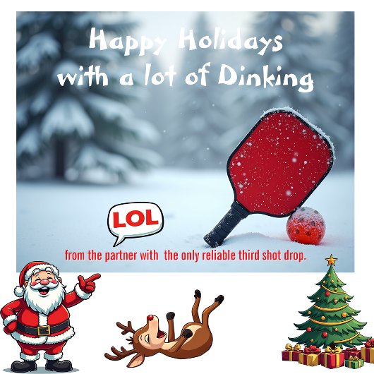 Pickleball🎅Third Shot Drop & Holiday Pop Feiertagskarte