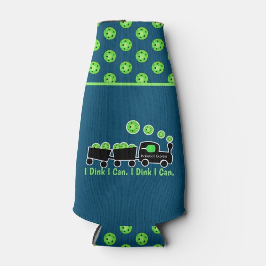 Pickleblebal Training I Dink I Can Blue and Green Flaschenkühler (Vorderseite)