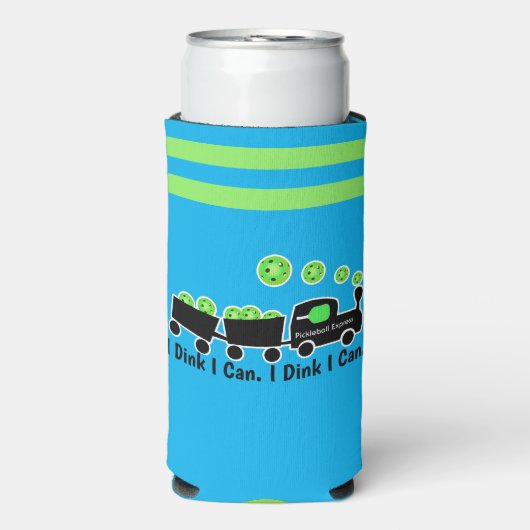 Pickleblebal Training I Dink I Can Blue and Green Selters Dosenkühler (Seltzer Vorderseite)