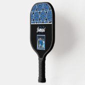 Pickled Blue Monogram Foto Pickleball Paddel Pickleball Schläger (Links)
