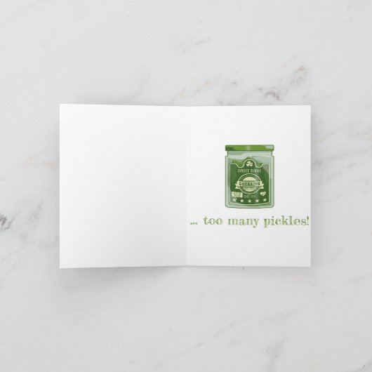 Pickled Gherkins Jar Pop Art Karte (Innenseite)