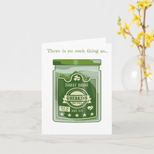 Pickled Gherkins Jar Pop Art Karte (Gelbe Blume)