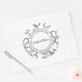 Pickled Olive Sketch Modernes Label Runder Aufkleber (Umschlag)