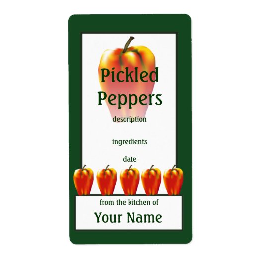 Pickled Orange Bell Peppers Cook's Canning Label (Vorne)