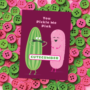 Pickled Pink   Valentinskarte für Kinder mit süßem Mitteilungskarte