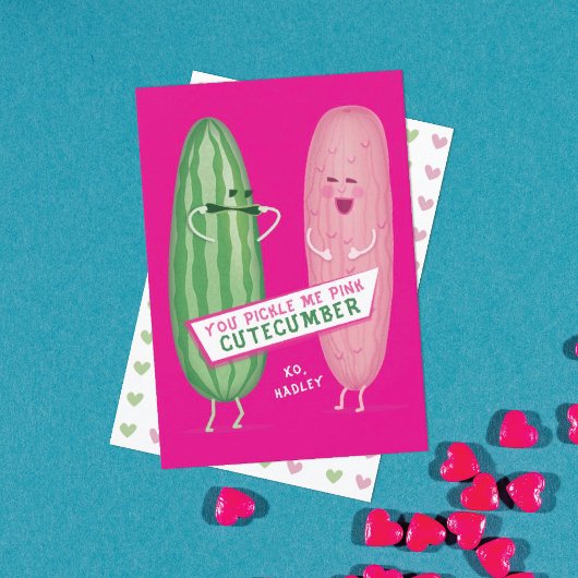 Pickled Rosa Klassenzimmer Valentinstag Card Dankeskarte