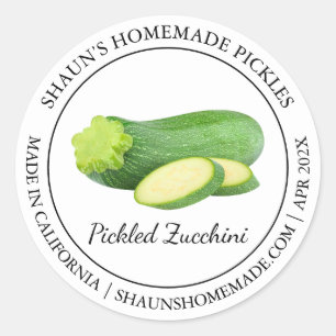 Pickled Zucchini Modernes Label Runder Aufkleber