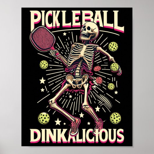 Picklell Halloween Skeleton Funny Picklell Paddles Poster (Vorne)