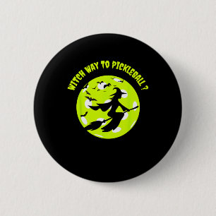 Picklell Hexe auf Broom Picklell Players Halloween Button