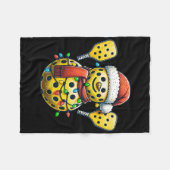 Picklell Snowman Santa Hat Lights Christmas Pickle Fleecedecke (Vorderseite (Horizontal))
