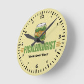 PICKLEOLOGIST Funny Pickle Liebhaber Runde Wanduhr (Winkel)