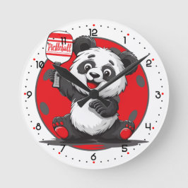 PicklePanda Smash Time Pickleball  Runde Wanduhr