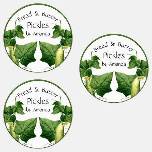 Pickles Brot & Butter Gurken Art Labels Etiketten (Gruppe)