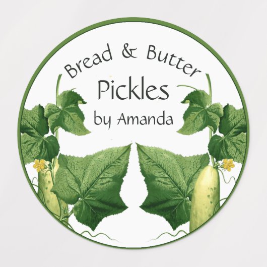 Pickles Brot & Butter Gurken Art Labels Etiketten (Design 1)