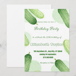 Pickles & Cucumber Birthday Invitation  Food Party Einladung