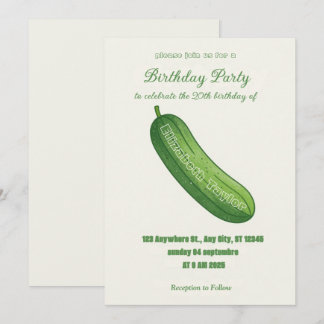 Pickles & Cucumber Birthday Invitation  Food Party Einladung