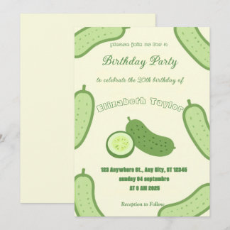 Pickles & Cucumber Birthday Invitation  Food Party Einladung