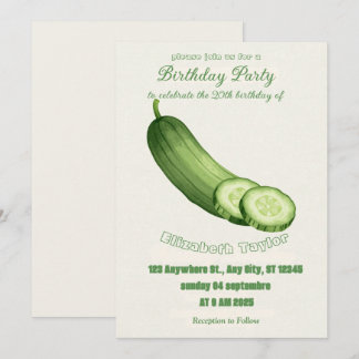 Pickles & Cucumber Birthday Invitation  Food Party Einladung